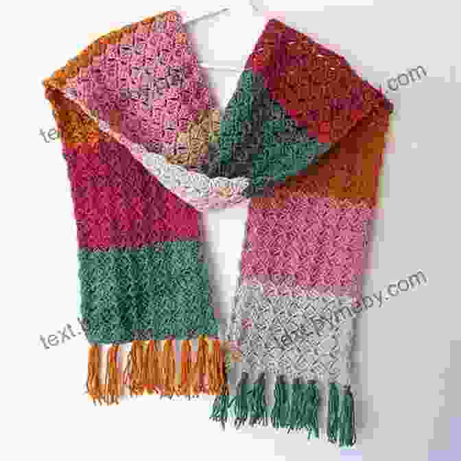 A Knitted Scarf In Vibrant Colors, Showcasing Intricate Patterns And Cozy Texture. Art Sparks: Draw Paint Make And Get Creative With 53 Amazing Projects