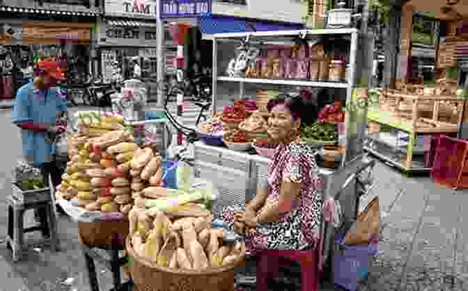 A Vibrant Street Food Market In Saigon, Filled With Vendors And Patrons Enjoying Delicious Street Food. Street Food Asia: Saigon Bangkok Kuala Lumpur Jakarta