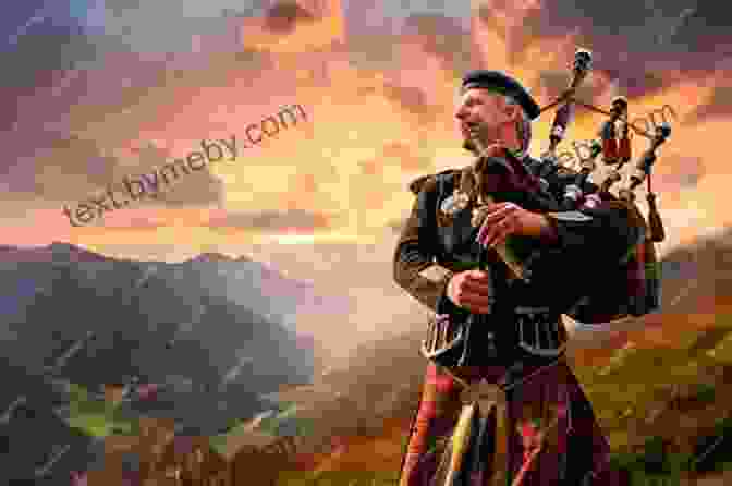 Bagpiper In Traditional Highland Attire, Playing The Haunting Melodies That Echo Through The Glens. Song Of The Rolling Earth: A Highland Odyssey