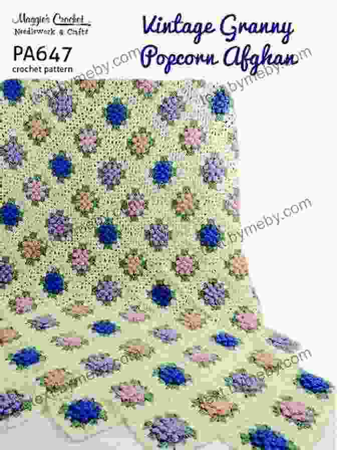 Crochet Vintage Popcorn Granny Afghan PA647 Crochet Pattern Vintage Pocorn Granny Afghan PA647 R